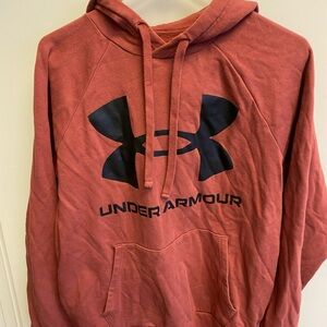Under Armour Men’s Rust-Red Crewneck Hoodie with Black Logo